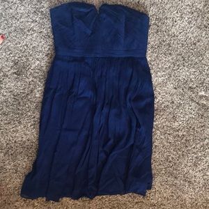 Navy blue J-Crew chiffon bridesmaid dress